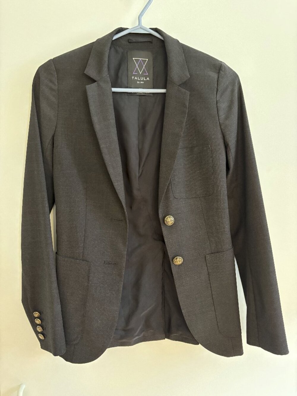 Aritizia Talula charcoal grey wool blazer